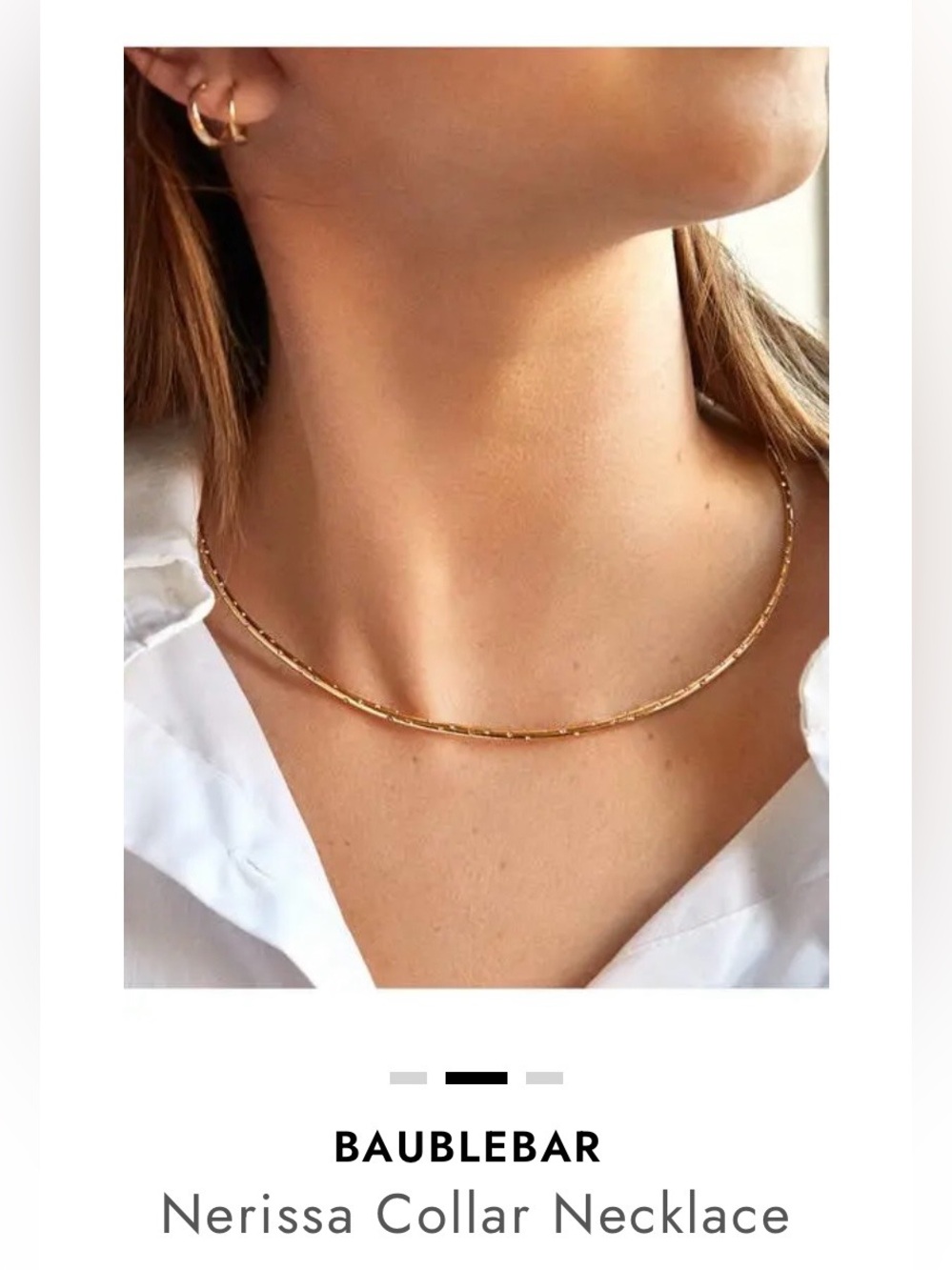 Baublebar BAUBLEBAR Necklace Nerissa Collar Gold Necklace CZ - Picture 2 of 13